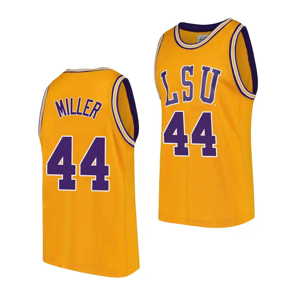 Men's LSU Tigers Adam Miller #44 Home Gold 2021 Transfer NCAA Football Jersey